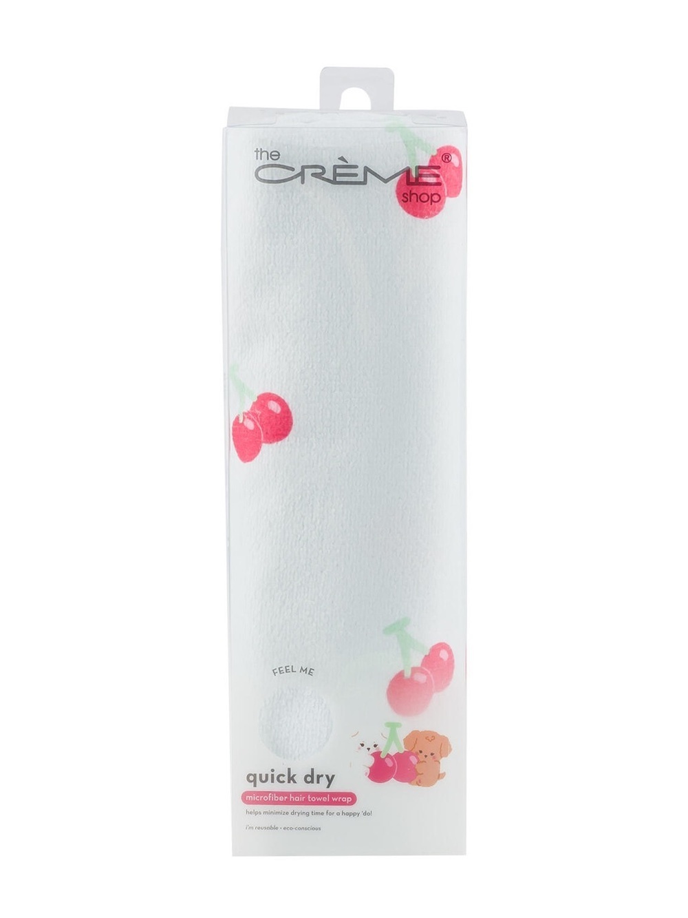The Crème Shop Quick Dry Microfiber Hair Towel Wrap, Cherry Pattern